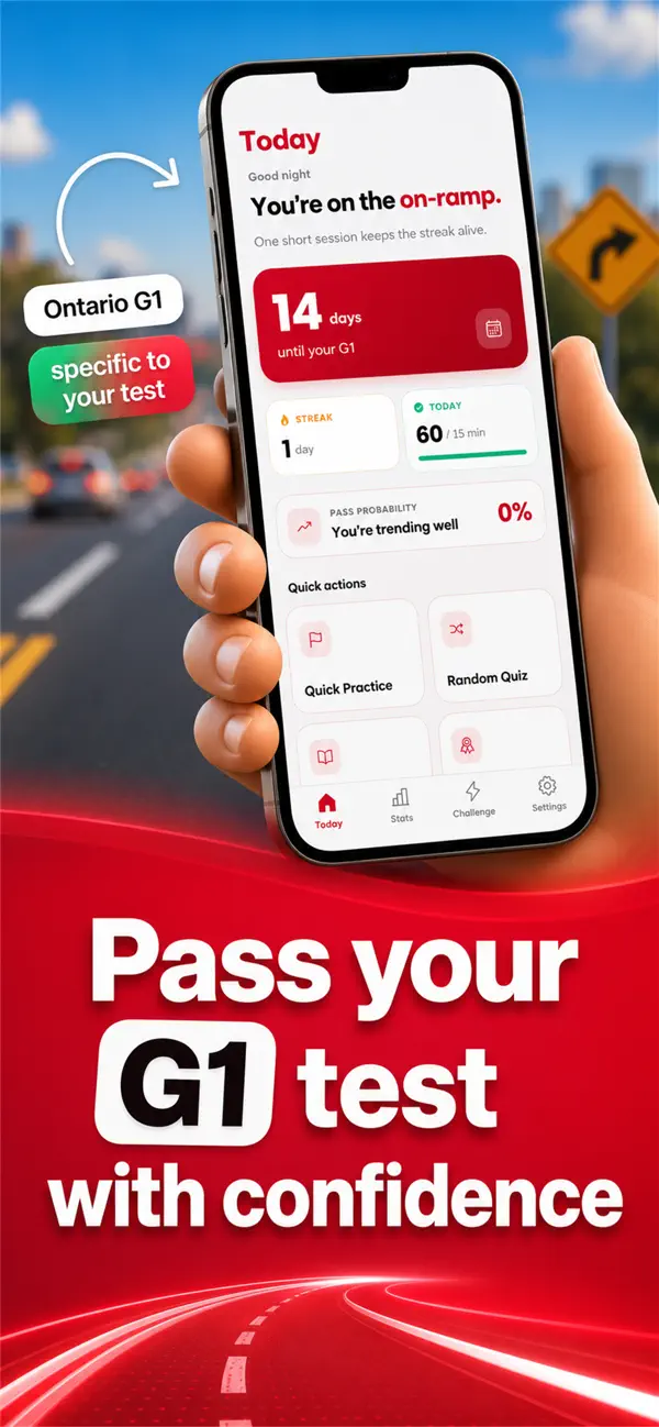 Ontario G1 Practice Test 2026 screenshot 1